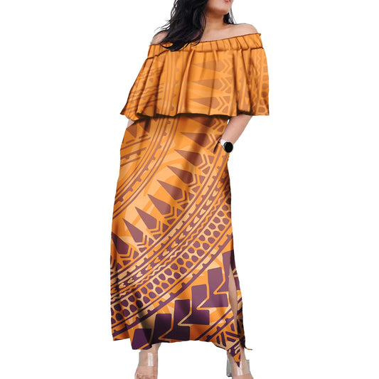 Amber Sunset Ruffle Dress