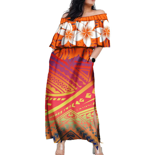 Island Blaze Ruffle Dress